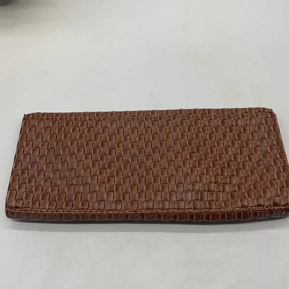 Lulu Townsend Brown Leather Woven Clutch Handbag MCB3642 - Picture 5 of 8